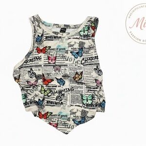 SHEIN Multicolor Butterfly Print Tank Top